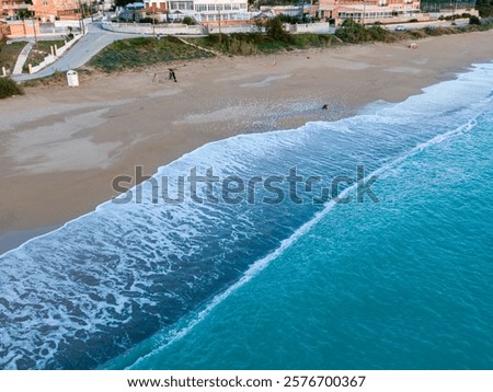 Similar – Image, Stock Photo Sandy beach near turquoise sea