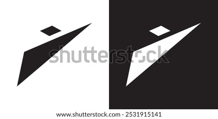 Symbol or logo of take forward in black and white. It consists of triangles and parallelograms