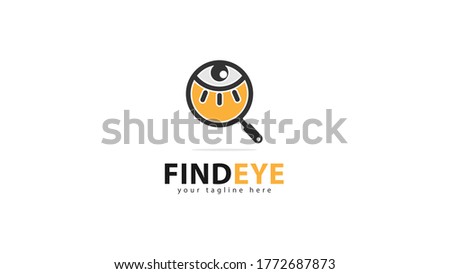 Magnifying glass logo design combined with the eye. vector