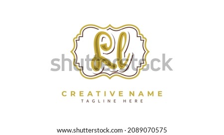 Ll Initials, handwriting logo vector Stock fotó © 