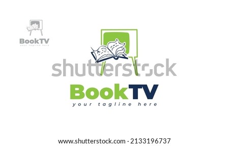 Book television logo design. vector