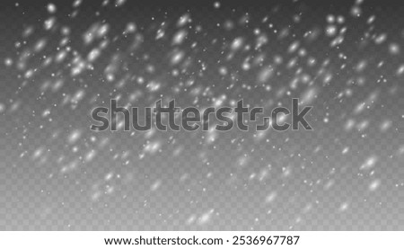 Christmas snowflakes on a transparent background. Snow flakes, snow background. Snow flakes, snow background. heavy snowfall, snowflakes in different shapes and forms.