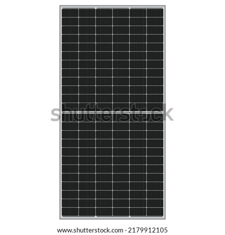 Monocrystalline Silicon Solar Cells panel isolated on white background.Graphic vector.Monocrystalline Silicon Solar Cells model.