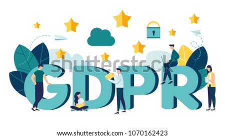 Vector illustration. General rules for data protection GDPR. The European Commission strengthens and unifies the protection of personal data. control over their personal data vector