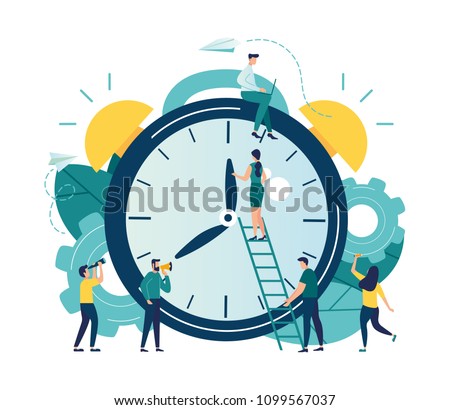 Vector illustration, alarm clock rings on white background, concept of work time management, quick reaction awakening vector