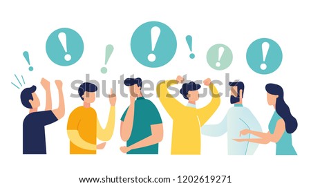Vector illustration of people communication in search of ideas, problem solving, use in web projects and applications