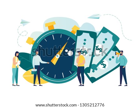 Time is money, business and Finance. Payment day, clock and money vector illustration-vector