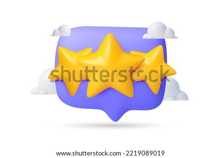 
3d bubble stars quality rating. stars of golden yellow glossy color. customer achievement and feedback. bubble realistic 3d high client rating about work. vector illustration render 