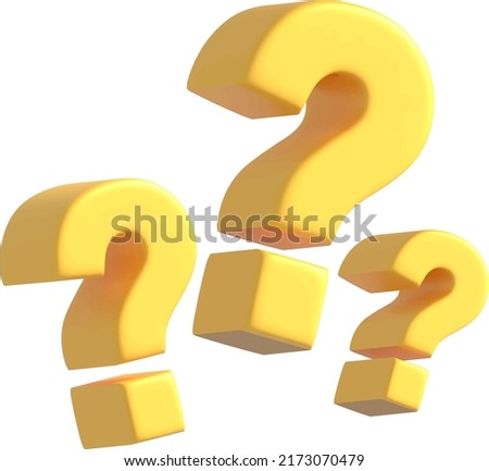 Similar – Image, Stock Photo Green question mark on blue background. Abstract 3d model, mock-up of interrogation point. Asking for important  information, solution, answer concept.