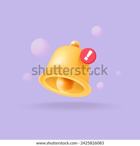 notification alert bell icon with popup, vector