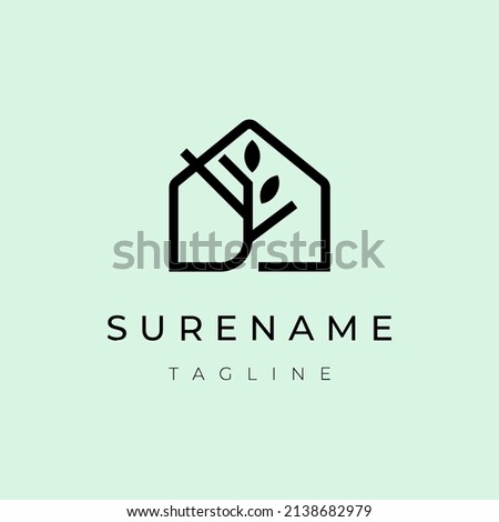 House leaf velvet logo illustration inspiration