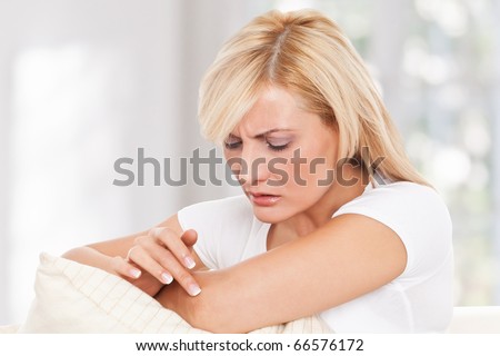 Beauty woman worrying about her skin