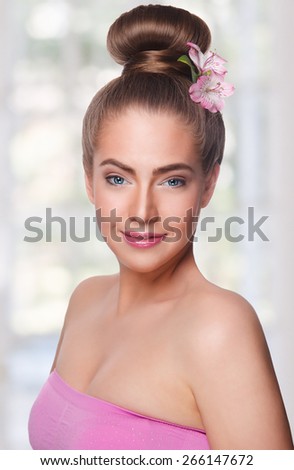 Portrait of a beauty woman with contour makeup