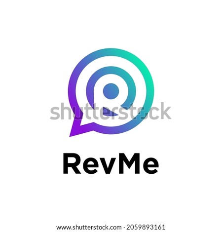 R letter with Chat Icon Logo Design Template Stok fotoğraf © 