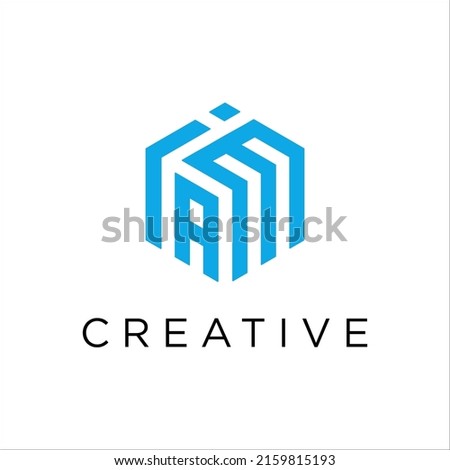 IAM Letter Geometric Logo Design Template