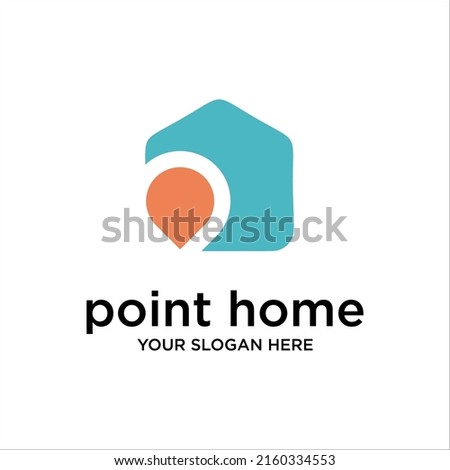 House point gather logo vector. Pin icon with home combination. Creative gps map point location symbol concept.