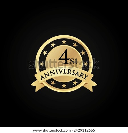 4 th Anniversary logo template illustration. suitable for you