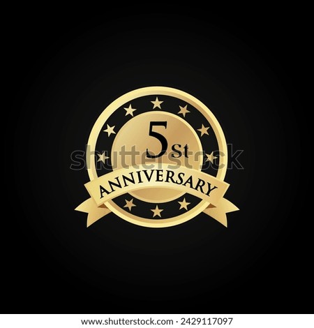 5 th Anniversary logo template illustration. suitable for you
