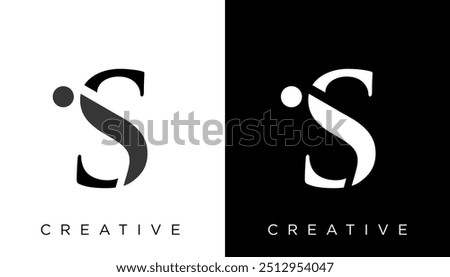 JS, SJ initial letters monogram mark logo icon template