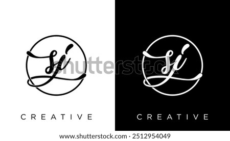 JS, SJ initial letters monogram mark logo icon template