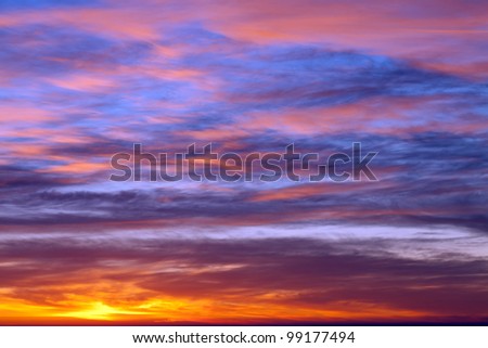 Sunrise sky over the sea