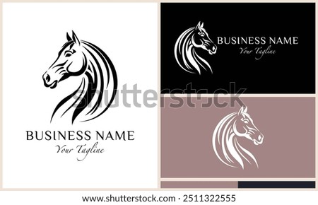 line art horse letter b logo