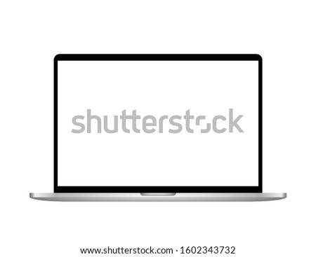 Realistic desktop computer template. Modern gadget with blank screen isolated on white background. Device layout. Vector illustration.