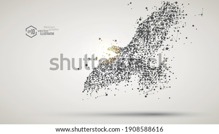 Image, Stock Photo a bird takes off from the sandy beach