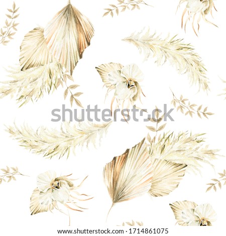 Similar – Foto Bild Aquarell böhmischen Blumenstrauß mit getrockneten Blättern und tropischen Blumen Illustration