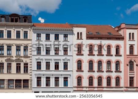 Similar – Foto Bild Achitektur in Görlitz. An einer Außenmauer an einem Haus markante Abstufungen.