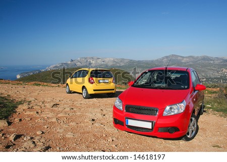 MARSEIILE, FRANCE - FEBRUARY 21, 2008: Two small family cars
