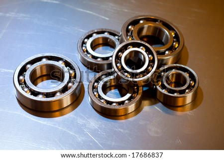 Ball-bearings on a polished steel surface