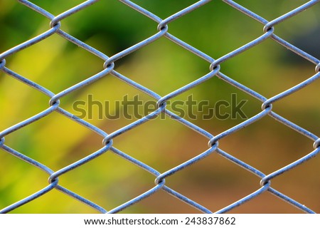 Metal net fence background