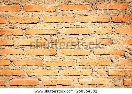 Red brick and mortar wall vintage style