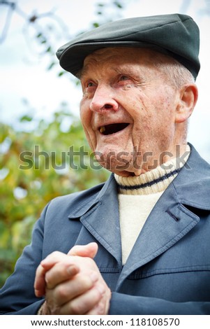 Portrait of old man smiling