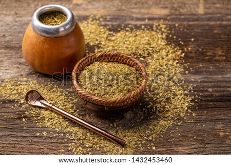 Traditional Argentinian beverage know as mate yerba tea Photo stock © 
