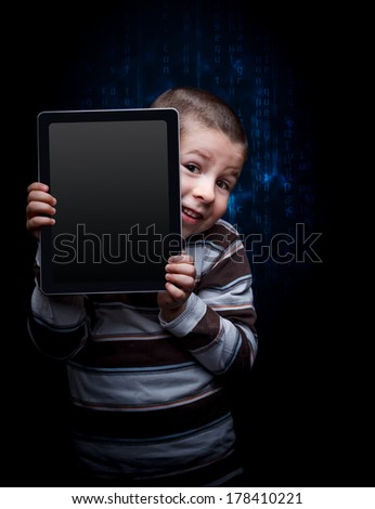 Cute kid with tablet, keek Stock fotó © 