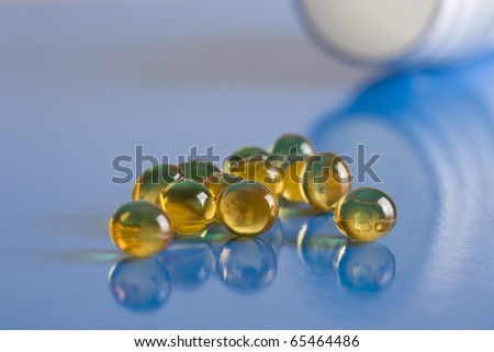 Pills spilled from a pill bottle