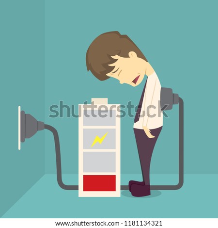 Businessman Energize.cartoon of business,employee success is the concept of the man characters business, the mood of people, can be used as a background, banner, infographic. illustration vector