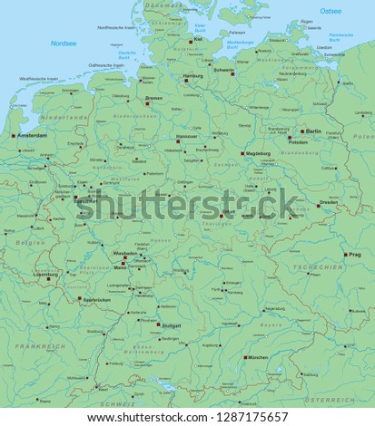 Map of Germany (with german inscription)