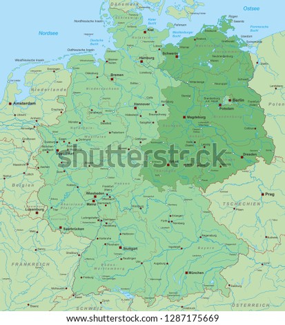 Map of Germany (with german inscription)