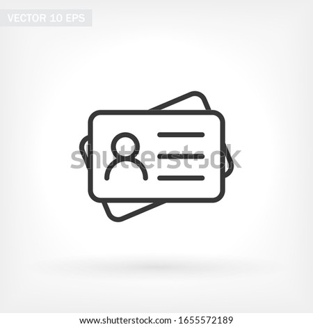 Identification card outline icon isolated on background. Identification card , Identification card logo,. Editable stroke. Vector illustration. Eps 10 Identification card