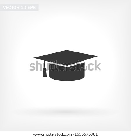 Graduation cap icon in trendy flat style isolated on background. Education symbol for your web design, logo, user interface. Vector illustration, EPS10.