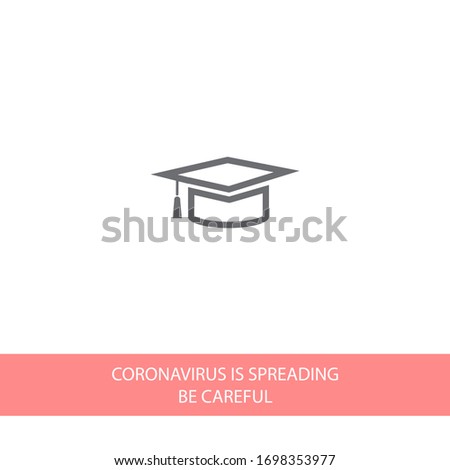 Graduation cap icon in trendy flat style isolated on background. Education symbol for your web design, logo, user interface. Vector illustration, EPS10.