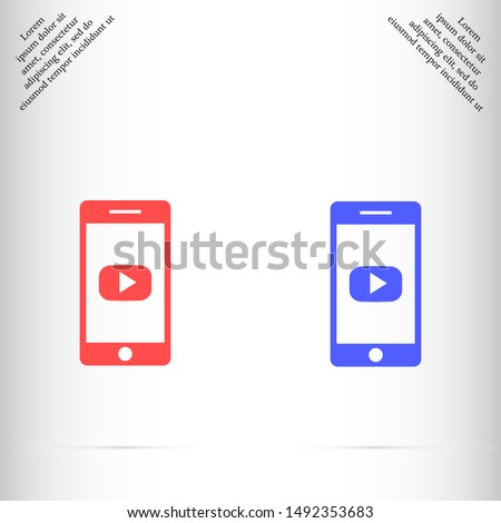 phone play vector icon , Lorem ipsum flat design