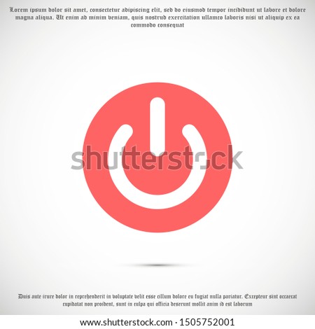 On, off Icon in trendy flat style isolated on grey background. Shutdown symbol for your web site design, logo, app, UI. Vector illustration, EPS10.
