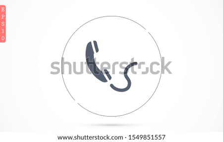 Symbol of phone call icon. Symbol of phone call icon in trendy flat style isolated on grey background. Handset icon with waves. Symbol of phone call icon symbol for your design, logo,  