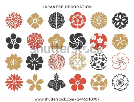 Japanese traditional decoration and pattern collection.