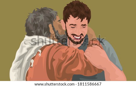 Prodigal Son Greeting His Father Full Of Remorse (Luke 15)