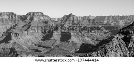 Grand Canyon - South rim landscape - black and white
